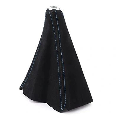 Image de Aramox Couvre Bâton de Soufflet Levier Vitesse Universel, Couvercles Bouton et Intérieur en Daim pour la Plupart des Véhicules(Coutures bleues)