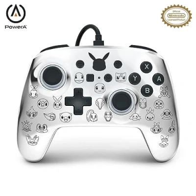 Image de PowerA Manette de jeu filaire Pikachu noir et argenté pour Nintendo Switch, Switch Lite Neuf
