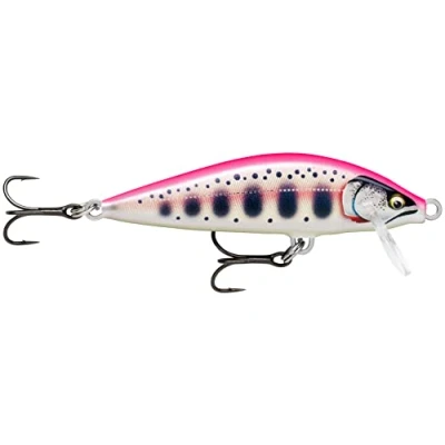 Image de Rapala Leurre de Pêche Countdown Elite Matériel avec Construction Balsa d&#039;Eau Douce Coulant Profondeur Nage 0,9m Taille 5,5cm/5g Fabriqué en Estonie Gilded Pink Yamame