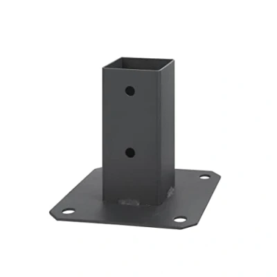 Image de ADGO Douille à visser en graphite 70 x mm Ancrage au sol pour poteaux bois Poteau carré de Support clôture Plaque galvanisé chaud