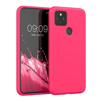 Image de kwmobile Housse Compatible avec Google Pixel 5 Coque de téléphone Souple et Fine en TPU Silicone Rose Fluo
