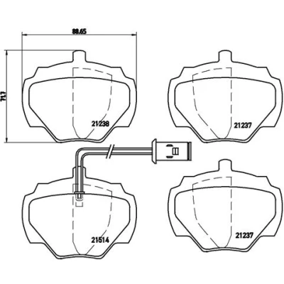 Image de BREMBO P 44 003 Jeu de plaquettes frein contact signal d&#039;usure inclus sans accessoires LAND ROVER: Discovery 1, Range Rover 1