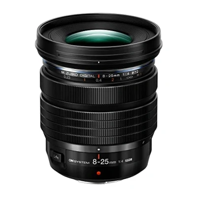 Image de Objectif M.Zuiko Digital Ed 8 25mm F4.0 Pro, Zoom Grand Angle, adapté à Tous Les appareils Photo MFT (modèles Om SYSTEM/Olympus D et Pen, Panasonic G), Noir