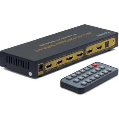 Image de KanaaN HDMI 2.0 Matrice PS5 Switch Splitter 1X2 1X4 4K/1080p Supporte PS5, Notebook, Mémoire EDID, CEC, Daisy Chain, SP14HS, Dolby 5.1 / TrueHD etc. Amplificateur de distribution pour projecteur, TV HD (Matricie 6x2)