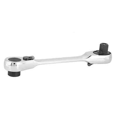 Image de Mini Clé à Cliquet Double Tête 1/4 &quot;, Polygonale Douille 72 Dents et Embout de Tournevis, Dégagement Rapide(107mm)