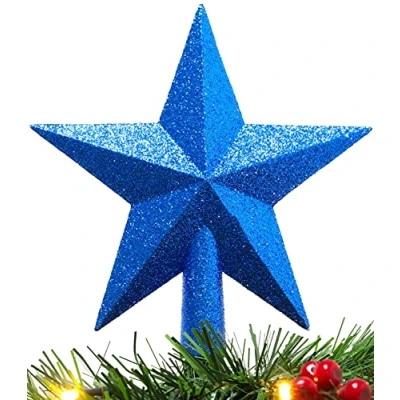 Image de Christmas Concepts® 20cm Glitter Tree Top Décoration Étoile Topper de Sapin Noël (Bleu Royal)