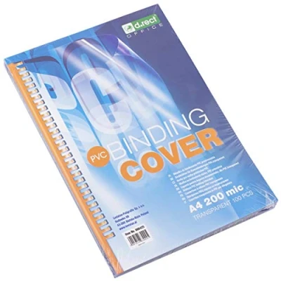Image de D.RECT Lot de 100 feuilles couverture en PVC Transparent Format A4 200 microns
