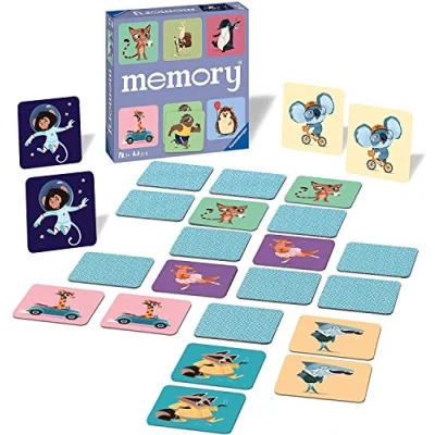 Image de Ravensburger Happy Animals Memory Matching Picture Snap Pairs Game for Kids Age 3 Years Up