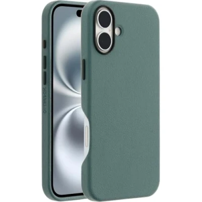 Image de OtterBox Coque Symmetry Series Cactus Leather MagSafe pour iPhone 16 Plus, Antichoc, résistante aux Chutes, de Protection Fine, supporte 3X Plus Chutes Que la Norme Militaire, Vert