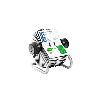 Image de Durable 248123 Visifix Rotatif Fichier pour 400 Cartes de Visite avec Index 25 Touches Argent Métallisé