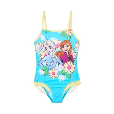 Image de La Reine des Neiges, Maillot De Bain 1 Pièces Fille (Bleu,4 Ans)