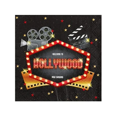 Image de 20 Serviettes papier Hollywood 33 x cm Multicolore Taille Unique