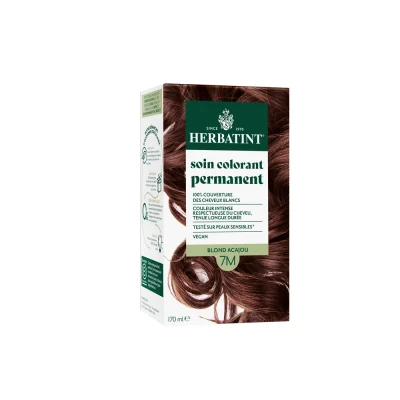 Image de Herbatint Soin Colorant Permanent Cheveux 7M Blond Acajou 170 ml Sans Ammoniaque, 100% de Couverture des Blancs Testé Dermatologiquement pour Peaux Sensibles, avec 8 Extraits Végétaux Bio