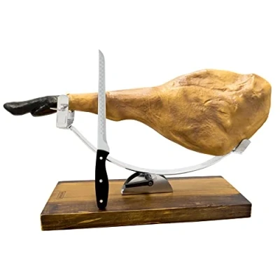 Image de NERTHUS FIJ 957 Jambonier Tête Rotative avec Fixe et Base Réglable Couteau à Jambon