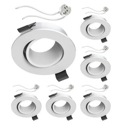Image de ledscom.de 6 cadres de montage au plafond KUN, rond, pivotant (MR16/PAR16/50mm) douille GU5.3
