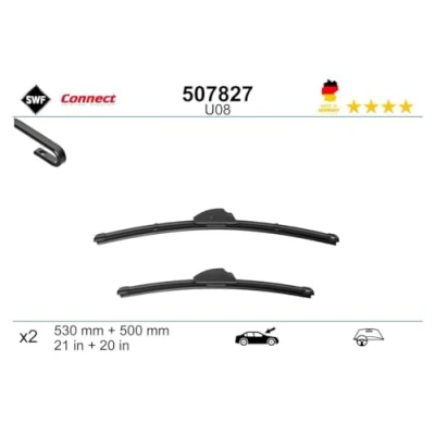 Image de Balai d&#039;essuie glace Swf 507827 avant plat pour véhicules avec direction à gauche BMW: 3 Berline, Coupe, Compact