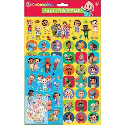 Image de Paper Projects 01.70.22.037 CoComelon Mega Lot d&#039;autocollants Produit sous licence officielle Réutilisable sur surfaces non poreuses, multicolore, 35 cm x 23