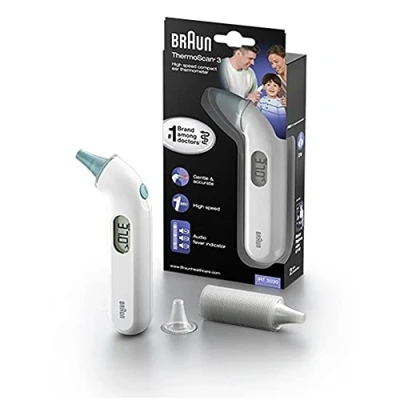 Image de Braun ThermoScan 3 Ear thermometer (professional accuracy, audio fever indicator reliable, temperature screening, fever, fast, easy to use, hygienic, baby, adults) IRT3030