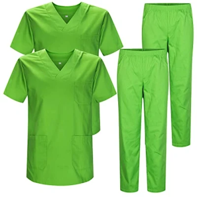 Image de Misemiya Pack * 2 Pcs Ensemble Uniformes Unisexe Blouse Uniforme Médical avec Haut et Pantalon Ref.2 8178 X Large, Vert Pomme 22