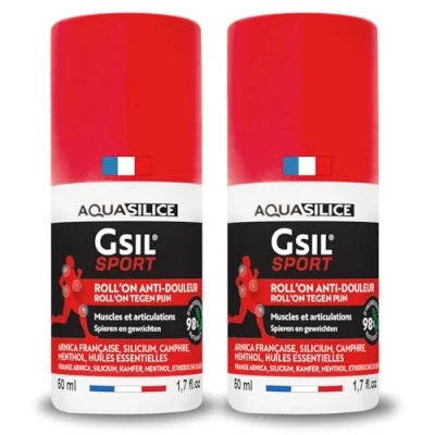 Image de Lot x2 GSIL Sport Préparation Sportive Roll&#039;on de Massage à Action Chauffante Relaxe et Dénoue les Tensions Arnica, Silicium Végétal &amp; Huiles Essentielles 100 ml