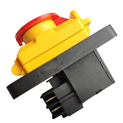 Image de KJD22 4 Broches Interrupteur électromagnétique Industriel à Bouton D&#039;arrêt D&#039;urgence ON OFF Interrupteurs poussoir pour Équipement de Machine outil Travail du Bois 250VAC 12(10)A