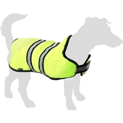 Image de Flamingo Manteau d&#039;hiver Eisbar Fluo pour Chien Jaune 60 cm Lavable Résistant aux éclaboussures Matelassé et Fini avec Polaire à l&#039;intérieur A:60cm B:58 73cm C:71,5 83cm