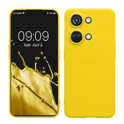 Image de kwmobile Housse Compatible avec OnePlus Nord 3 5G Coque de téléphone en TPU Protection Appareil Photo Jaune radieux