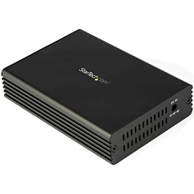 Image de StarTech.com Convertisseur fibre optique vers RJ45 avec fente SFP+ ouverte 10GBASE T Ethernet à 10 Gb (MCM10GSFP)