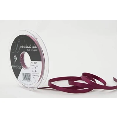 Image de Berisfords Ruban Double Face en polysatin, Bordeaux, 10,5 x 1,4 cm