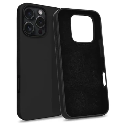 Image de MyGadget Coque Compatible avec iPhone 16 Pro Max Case Protection Rigide Anti Choc Doublure Microfibre Noir
