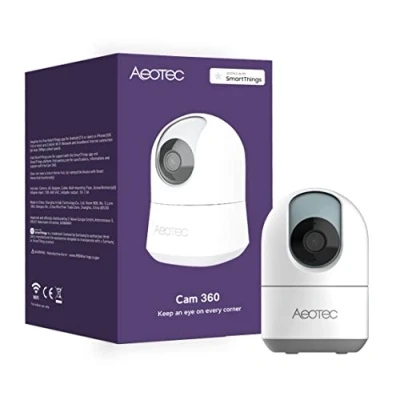 Image de SmartThings Aeotec Caméra IP WiFi de sécurité 1080p Full HD Vision Nocturne Détection Personne Suivi Mouvement Vue panoramique Audio bidirectionnel