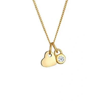 Image de Elli DIAMONDS Collier Femmes Coeur Solitaire avec Diamant (0.03 ct) en Or Jaune 585
