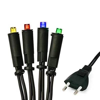 Image de Hellum mini LED chaîne lumineuse à l&#039;intérieur, 220V alimenté colorée 30er allumé longueur 4,35m, câble vert salon décoration arbre de Noël fiche pour l&#039;intérieur 563351
