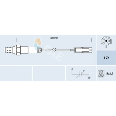 Image de FAE 77101 Sonde lambda non chauffé OPEL: Astra G CC, Corsa B 3/5 portes, Berline, SUZUKI: Vitara I SUV, SWIFT 2, DAEWOO: Lanos Berline