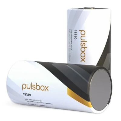 Image de pulsbox Batterie Li ion 18350 3,7 V Flat Top/Button Top 1600 mAh 8 A (2 piles) (pôle positif augmenté)