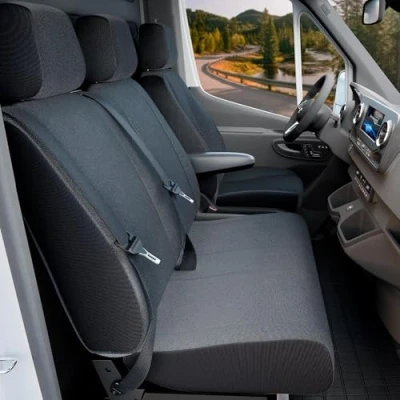 Image de Walser 10454 Housse de Voiture Transporter sur Mesure, siège en Tissu Anthracite Compatible avec VW T5, Double Banc Pliable à l&#039;avant