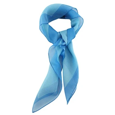 Image de TigerTie Foulard en mousseline fine pour femme Couleur unie Dimensions : 58 x cm, Bleu clair., One Size