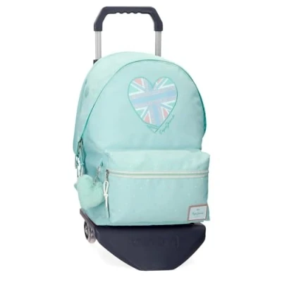 Image de Pepe Jeans Nerea Sac à Dos pour Ordinateur Portable Double Compartiment avec Trolley 15.6&quot; Bleu 31x44x15 cms Polyester 23.87L