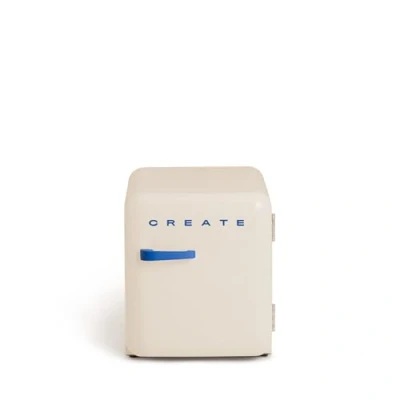 Image de CREATE / RETRO FRIDGE 50 COBALTO/Réfrigérateur blan cassé poignée cobalt/ 85W, minibar, une étagère, design rétro, cm, deux étagères, capacité de 48L, basse consommation, 50x44x49,8 cm