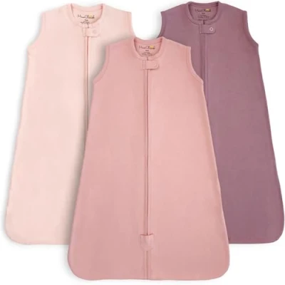 Image de Sac de couchage pour bébé 0,5 TOG, couverture portable en coton biologique avec fermeture éclair à double, transition d’emmaillotage nouveau né Nourrisson Enfant Garçon Fille, 0 6 mois