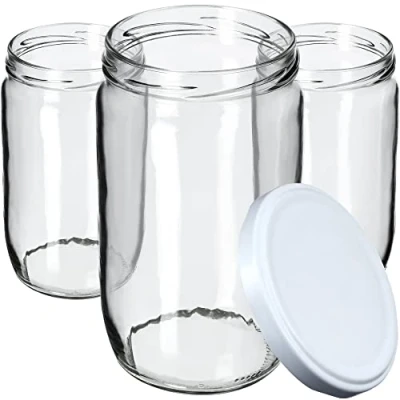 Image de KADAX Lot de 24 bocaux conservation pour couvercles à visser 720 ml Blanc / Pièces K6906