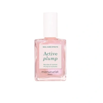 Image de Manucurist Active Plump Vernis à Ongles Soin Hydratant Repulpant Bio Sourcé au Collagène a Ongle Fini Rose Nacré pour un Bombé Naturel Abimes Fortifiant Vegan