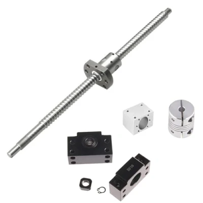 Image de GooEquip SFU1204 Vis à billes, 500 mm, en acier inoxydable, avec support BK10 / BF10, boîtier d&#039;écrou et kit d&#039;embrayage, pièces CNC
