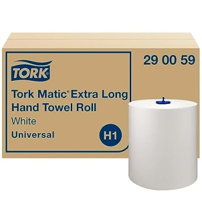Image de Tork Matic Essuie mains Rouleaux en Papier extra long Universal 290059 d&#039;essuyage pour Distributeurs H1 1 pli blanc Longueur 280 m Lot de 6