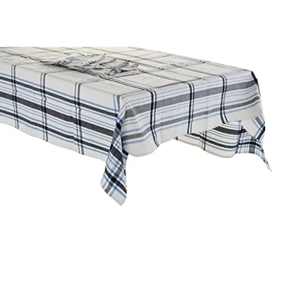 Image de Nappe et Serviettes DKD Home Decor Bleu Coton Rond Lavable