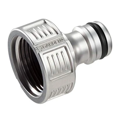 Image de Nez de robinet Premium 26,5 mm (G 3/4 Pouce) Gardena : adaptateur pour robinets, résistant au gel, emballé (18241 20), Argent
