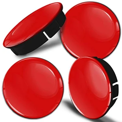 Image de Biomar Labs® 4 x 60mm 3D Enjoliveurs Cache Moyeu pour Jante de Roue Centre Hub Caps Rouge C 10