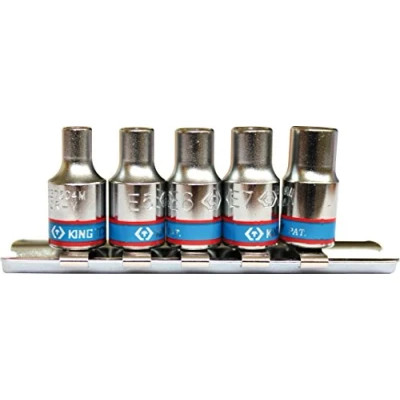 Image de KING TONY 2105PR Jeu de Douilles Torx® sur Rail, Set 5, 1/4&quot;