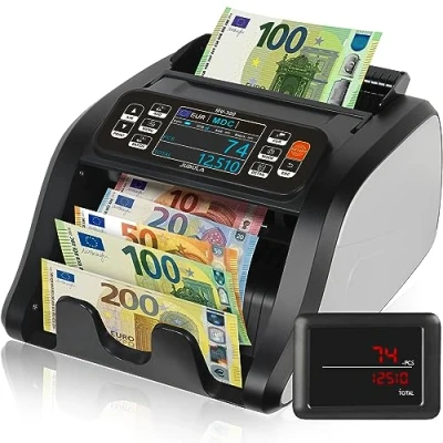 Image de Jubula MV 300 Compteuse de billets banque mixtes avec détection avancée faux en 8 points EUR, USD, GBP Valorisatrice Sûre et Précise Compteur valeurs pour