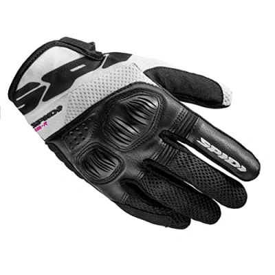 Image de Spidi, Flash R Evo Lady, Gants Moto Femme, Protecteurs et Résistants, Été Imperméables Antidérapants, avec Compatibilité Tactile, Poids Moyen 0,1 kg, Noir/Blanc